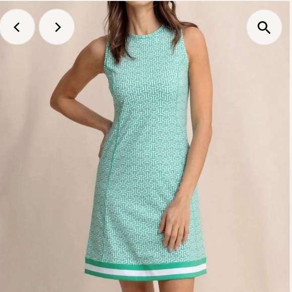 Southern Tide Lyllee ST Geo Printed UPF Performance Dress - Picture 2 of 8